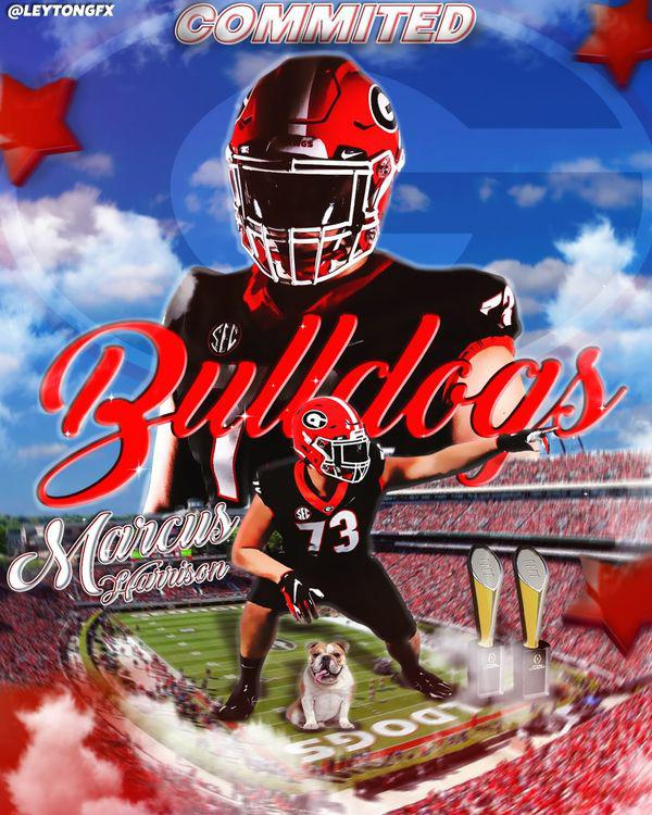 Marcus Harrison (@big_harrison73) on Twitter photo After a conversation with <a href="/SSearels/">Stacy Searels</a> and <a href="/KirbySmartUGA/">Coach Kirby Smart</a> I would like to announce that I am 100% a Georgia Bulldog. After a conversation with <a href="/SSearels/">Stacy Searels</a> and <a href="/KirbySmartUGA/">Coach Kirby Smart</a> I would like to announce that I am 100% a Georgia Bulldog.