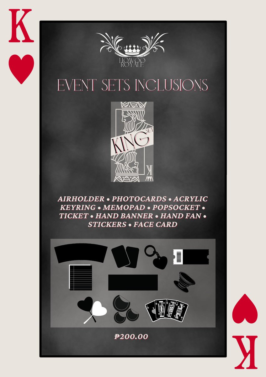 prod_howoo's tweet photo. You are meant to be here, Your Highness ✨✨✨

The registration starts now! This is open for 100 slots only. Attached below are the inclusions of the queen and king set. 

#HoWooRoyale #13YearsOfAtThisPointItsFate https://t.co/9pKilWTKev
