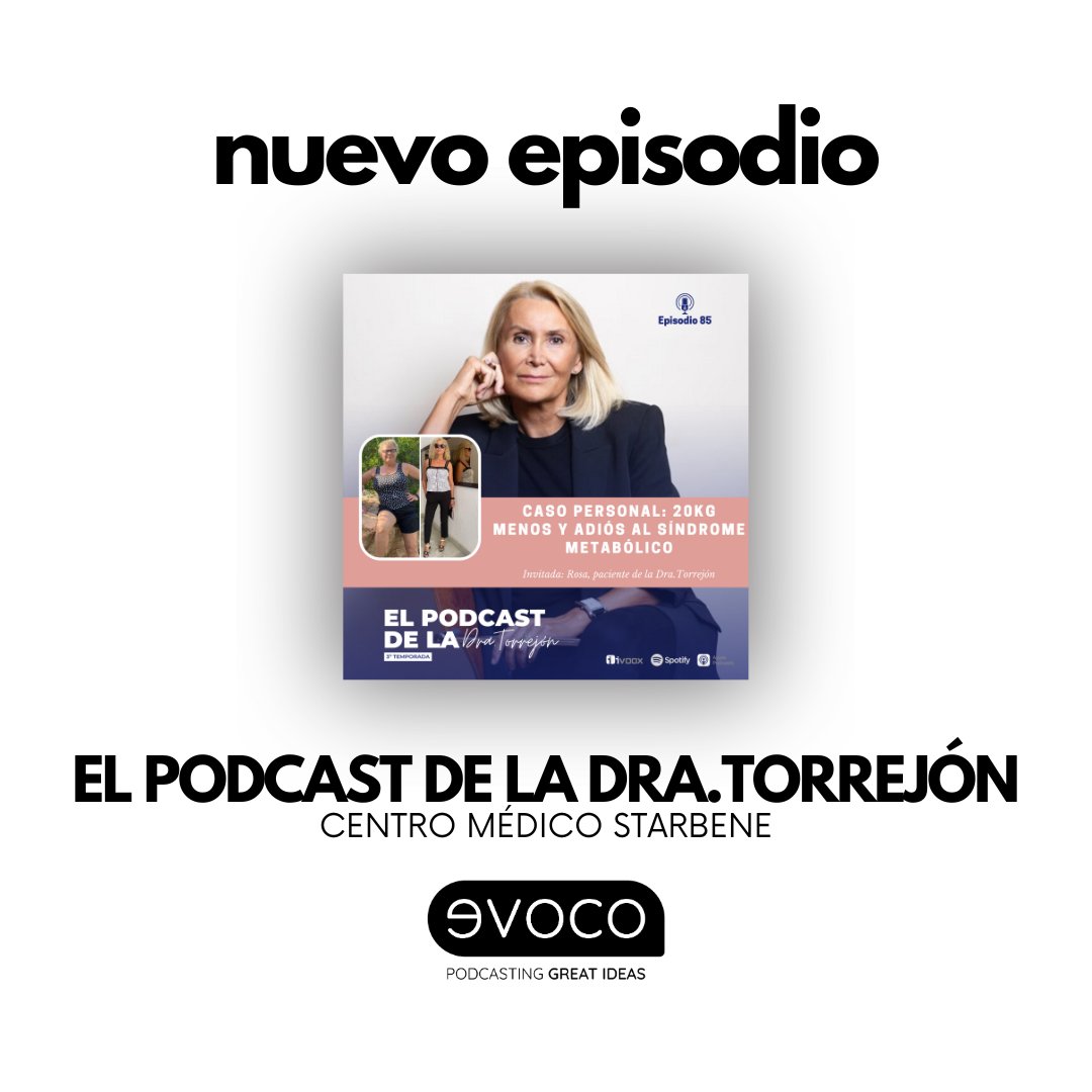 🎙 ¡No te pierdas el último episodio de #ElPodcastdeLaDoctoraTorrejón! Acompaña a Rosa en su increíble viaje hacia la pérdida de 20 kg y la superación del síndrome metabólico. Descubre cómo el tratamiento de la Dra. Torrejón le cambió la vida. 🌟 

🎧👉 go.ivoox.com/rf/108701740