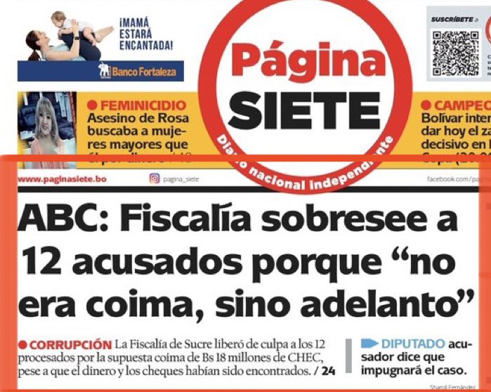 CesarDockweiler's tweet image. ASI FUNCIONA EL “MERCADO DE LA INJUSTICIA”
La fiscalia debería responder: ¿No cambiaron los papeles en un hotel? ¿Por qué murió el testigo protegido? ¿Cómo aparecieron 9 millones de bolivianos? ¿Los adelantos se pagan a personas particulares? 
Hay más evidencias de un hecho de…