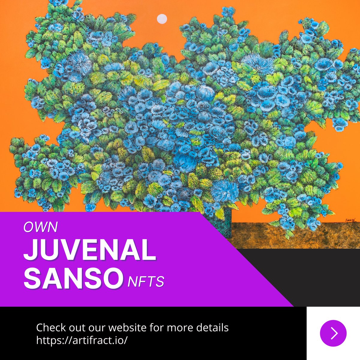 No one can resist Sanso’s work of art! Aren’t these flowers lovely? Add this beautiful piece to your collection today 💜 Visit our website now artifract.io/asset/view/eup…

#nft #artworks #fractionalizednft #nftworld #nfts #modernart #nftcollection #meta #nftmagazine #nftdrops