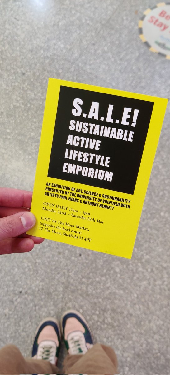 S.A.L.E  Art, Science and Sustainability Exhibition presented by @absculpts &amp; @Origin010 is open all week 11-3pm at The Moor Market (opposite the food court). 
It's supported by <a href="/granthamcsf/">Grantham Centre</a> and @UniShefEngage . My favourite is 'Teddy' done in collaboration with <a href="/HCWr1ght/">Harry Wright</a>