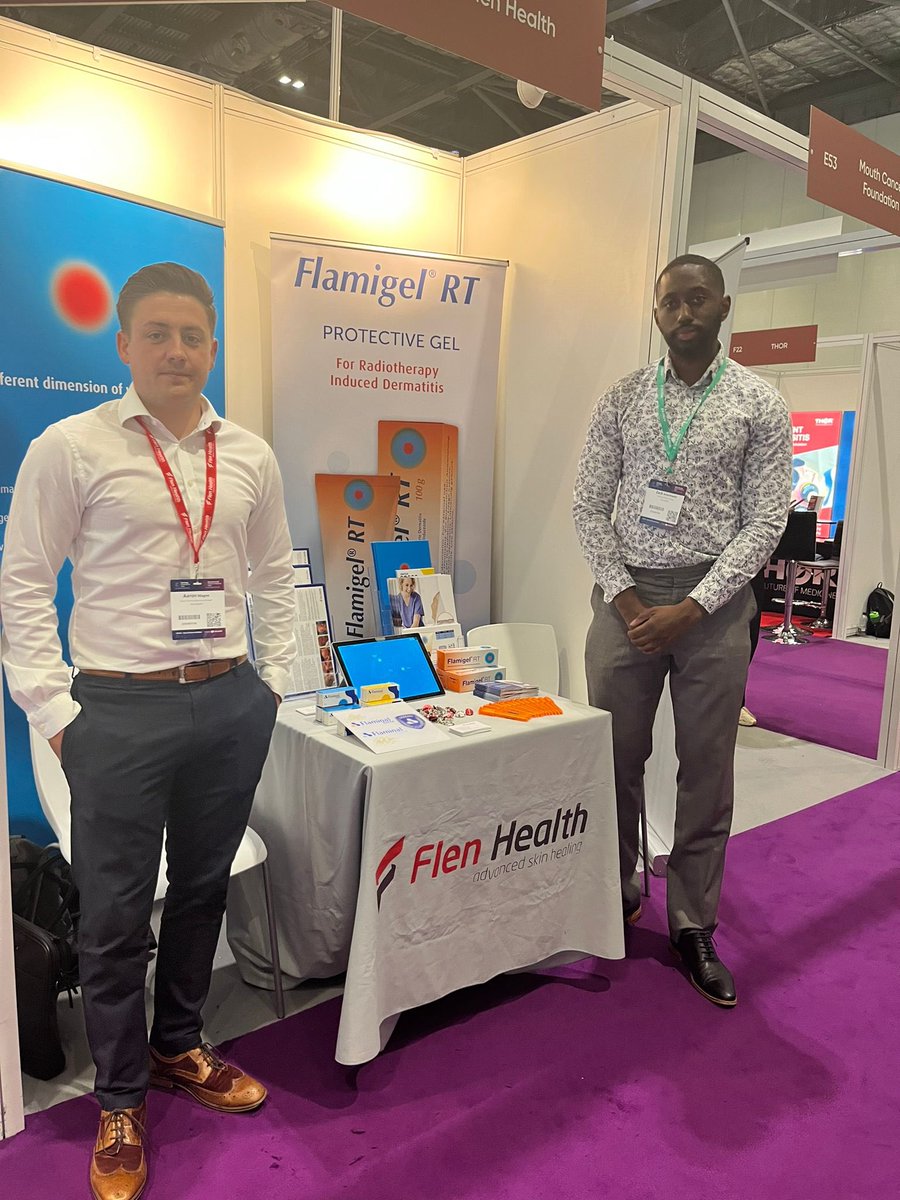 Myself and @Zack_flenhealth are attending the Oncology Professional Care Exhibiiton on behalf of Flen Health  today at the London ExCel. Please come and see us at stand 54 to learn how #Flaminal & #FlamigelRT can help you and your oncology patients. #opc #oncology #FlenHealth