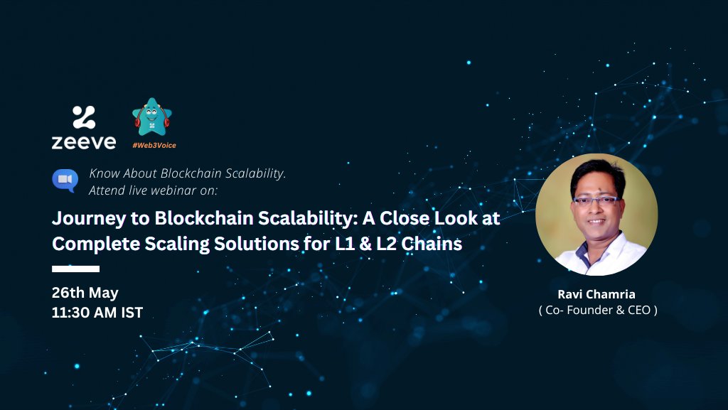0xZeeve's tweet image. Get “A Close Look at Complete Scaling Solutions for L1 & L2 Chains” on the 26th of May, hosted by our CEO, Dr. Ravi Chamria. ⚖️🚀
👉🏽 t.ly/jlGJ 👈🏽
On May 26th, 11:30 AM IST
#BlockchainScalability #ScalabilitySolutions #BlockchainLayer1 #BlockchainLayer2