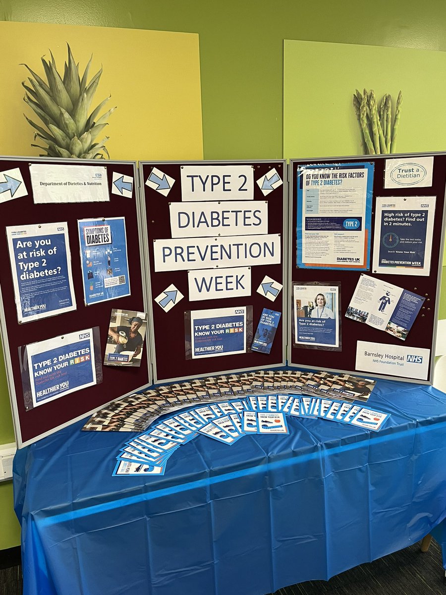 Come visit our #Type2DiabetesPreventionWeek stall  <a href="/barnshospital/">Barnsley Hospital</a> restaurant and feel free to pick up the informative Type 2 Diabetes prevention leaflets 👈🏼