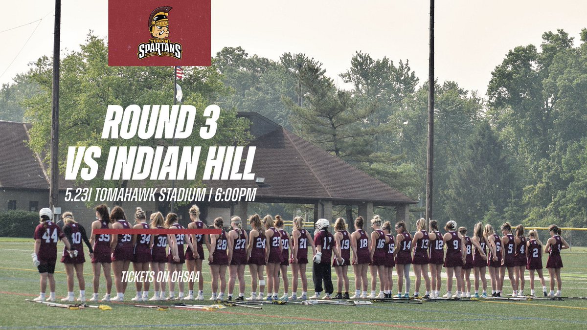 IT’S TIME FOR ROUND 3!!! The Spartans will travel to Indian Hill to see who will be advancing to the regional final. Game is at 6 - see you there!! #togetherasone
