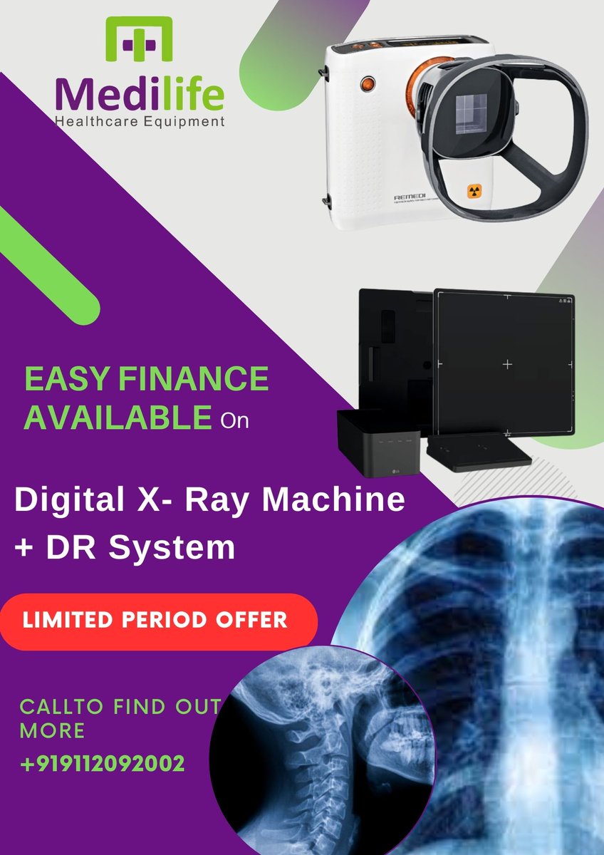 Medilifemktg's tweet image. Hurry Up ! Easy Finance Available on  Portable Digital X-Ray Machine + DR System. Offer available for limited period . Call For Find Out More +919112092002.
#portablexraymachine #DigitalHandheldXRayCamera #DigitalXRayMachine #HandheldXRayCamera #PortableXRayDigitalCamera