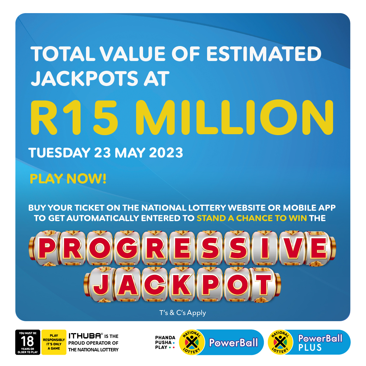 The #ProgressiveJackpot has had a total of 8 winners since the start of the competition! 5 winners won after playing #PowerBall! Play #PowerBall & #PowerBallPLUS on https://t.co/cpnkKF7OMO, or the Mobile App for automatic entry into the #ProgressiveJackpot! T's & C's Apply. https://t.co/OX7OpzhPFx
