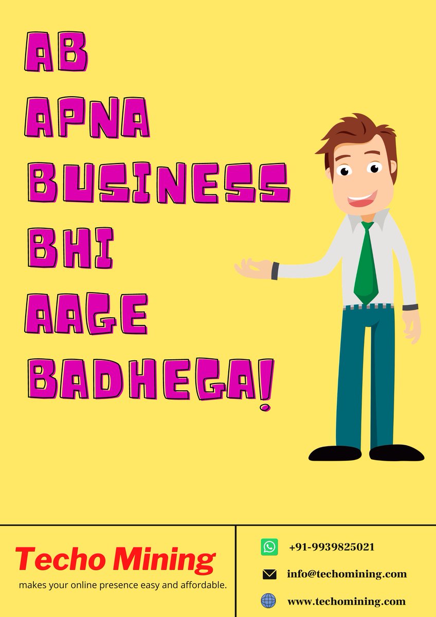 TechoMining's tweet photo. Ab Apna Business Bhi Aage Badhega!!

Hire TechoMining and make your business bigger.

#softwaredevelopment #appdevelopment #digitalmarketing #seo #schoolerp #hotelerp #websitedevelopment https://t.co/aVK35Mvscj