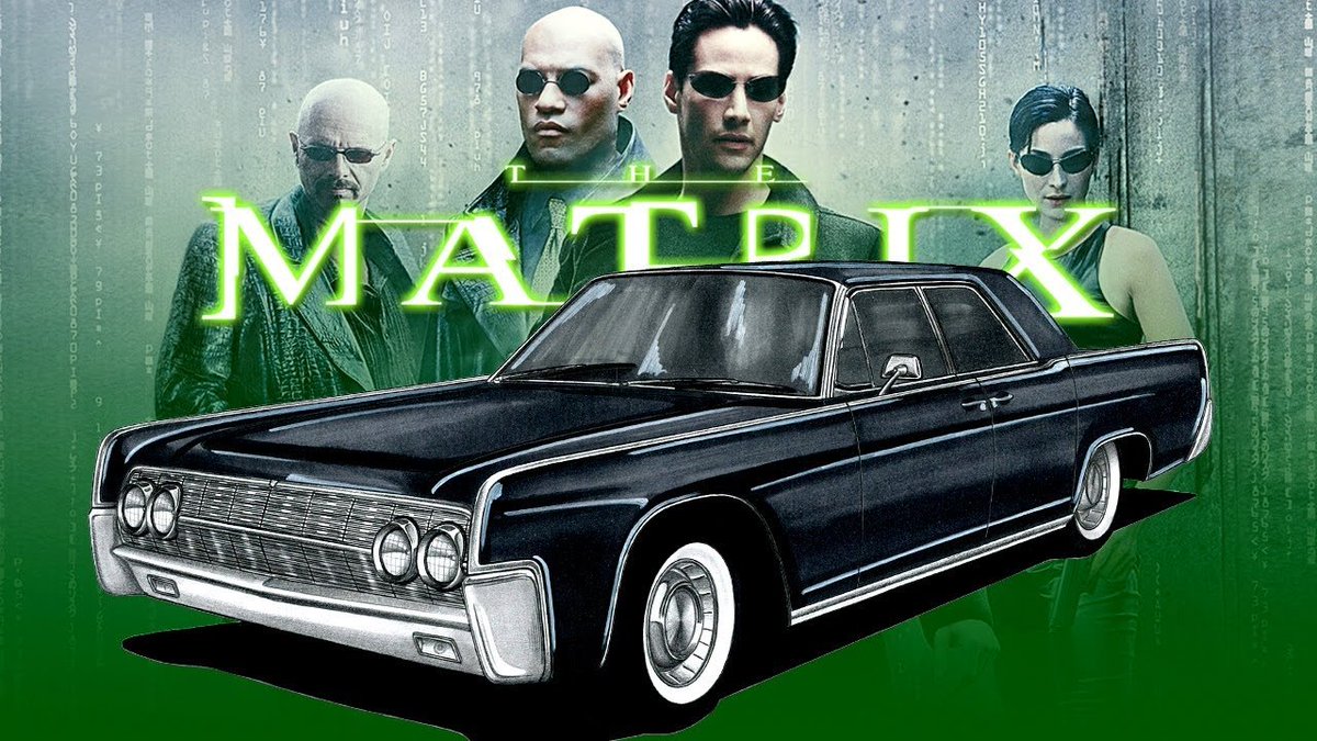 The 1965 Lincoln Continental driven in The Matrix (1999) #Moviecar #movietwitter #musclecar #Retro #60s #badass #cars