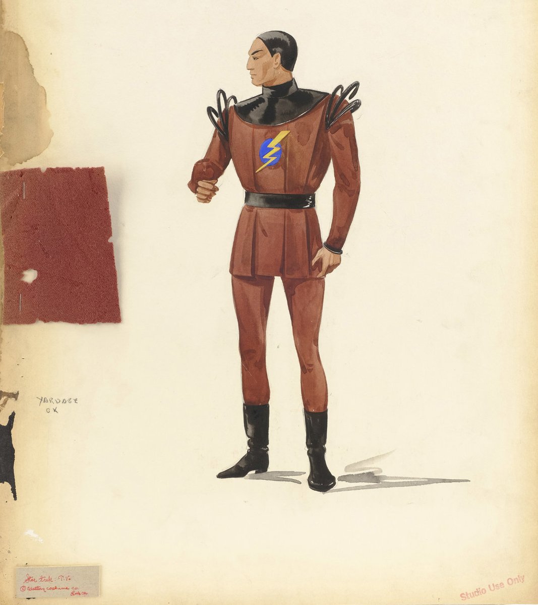 This is a fascinating piece of #StarTrek history: An early costume design for Spock, pre-dating William Ware Theiss' involvement in the show.