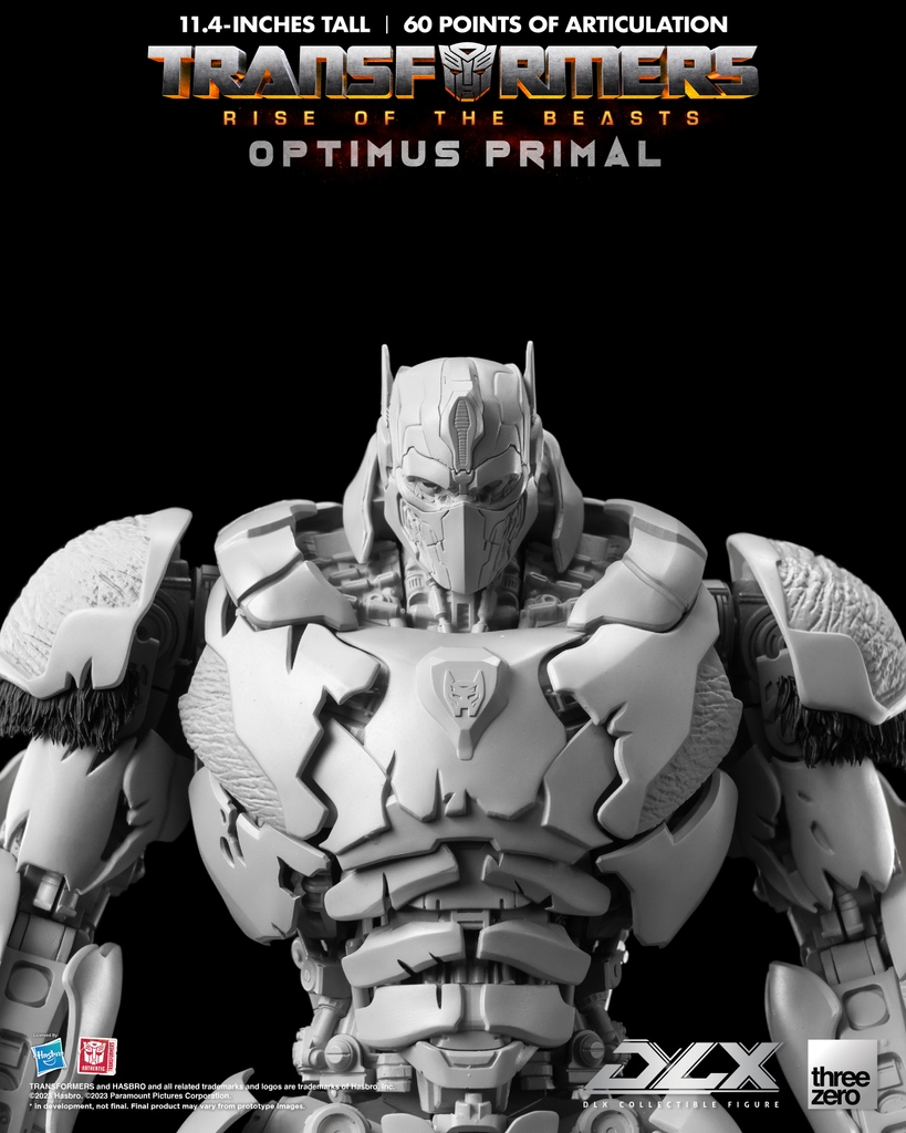 The king of the beasts is here to rule your collection! Get ready to join the Maximals with threezero’s Transformers: Rise of the Beasts DLX Optimus Primal!

※ This is a prototype in monochrome.
※ In development. Final product may vary from promotional 
images.

#OptimusPrimal