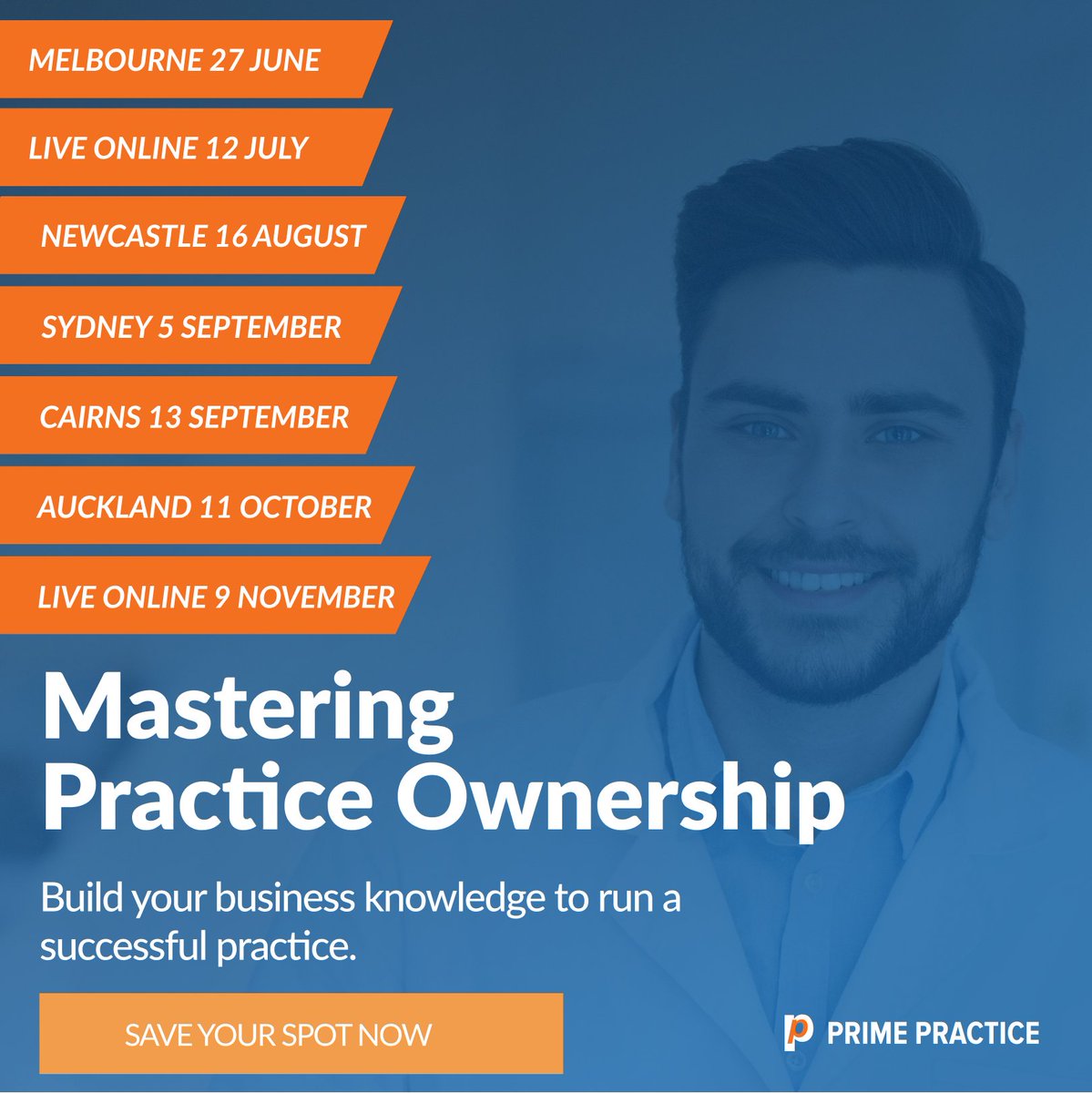 PrimePractice's tweet image. Join our exclusive program for practice owners and managers to learn new business techniques, and connect with dental leaders. Earn 4 CPD points in our 4-hour workshop while gaining valuable insights into running a thriving dental practice. 

bit.ly/3WDHoHY