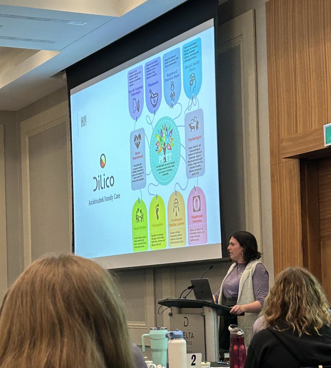 Dr. @Elaine_Toombs Keynote presentation during #Dilico All Health Gathering. She shared valuable lessons on the importance and impact of kindness in the work we do.