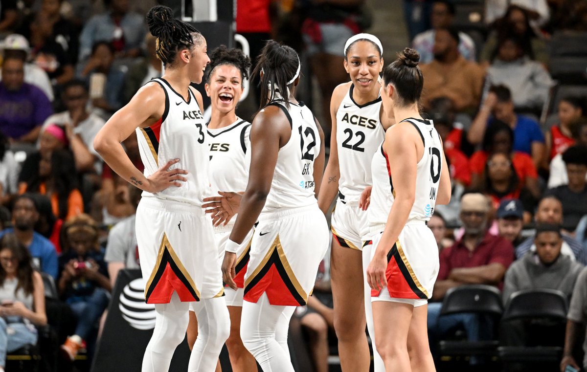 BleacherReport's tweet image. Aces are now 7-0 and just beat the Sun who were 6-1 heading into tonight 👀