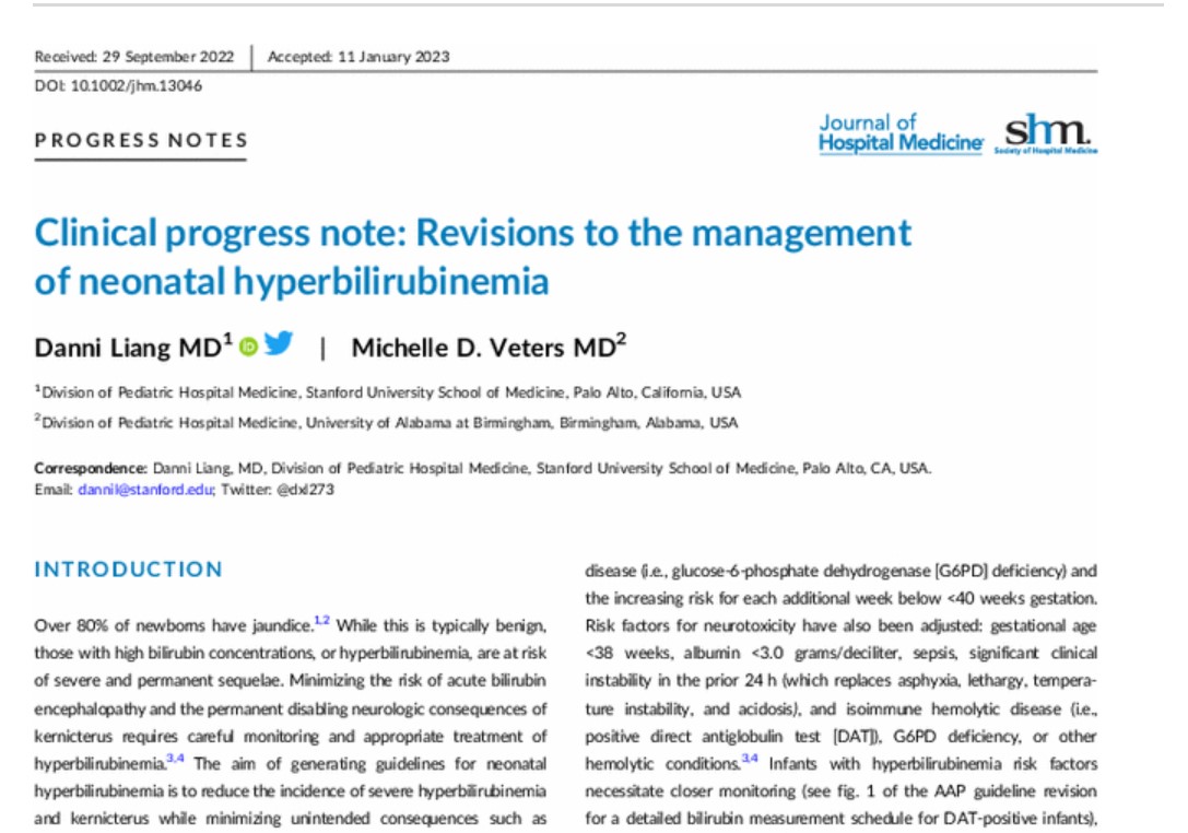 ❗ Need some quick clinical tips for the new @AmerAcadPeds 😎 neonatal #hyperbilirubinemia guidelines? 👀 Look no further! bit.ly/3C4La3U @dxl273 @mdveters @StanfordPHM @StanPHMFellows @uabpeds @PHMFellowships