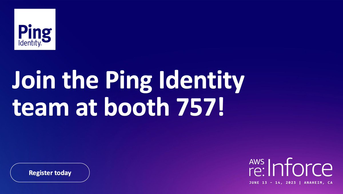 One week left! #PingIdentity will be at AWS #reinforce in Anaheim, CA, on June 13-14! If you're going, stop by booth 757 to learn how to accelerate your digital transformation on AWS with Ping. Se this partnership in action: ow.ly/78p750OvN3O @AWSSecurityInfo #pingpartner