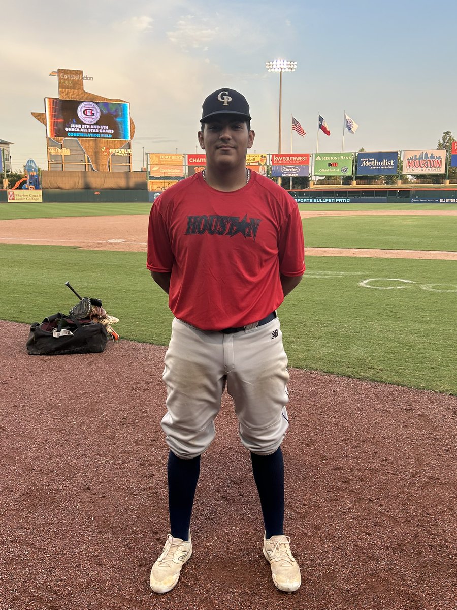 Orlando “Pica” Balderas (@Pica_Balderas11) representing the College Park Cavaliers in tonight’s @GHBCAfutures game! Notes: • Two-way player: Right-Handed Pitcher & 1st Baseman (Left-Handed Hitter) • Class of 2024 - Uncommitted • 1st Team All-District for District 13-6A
