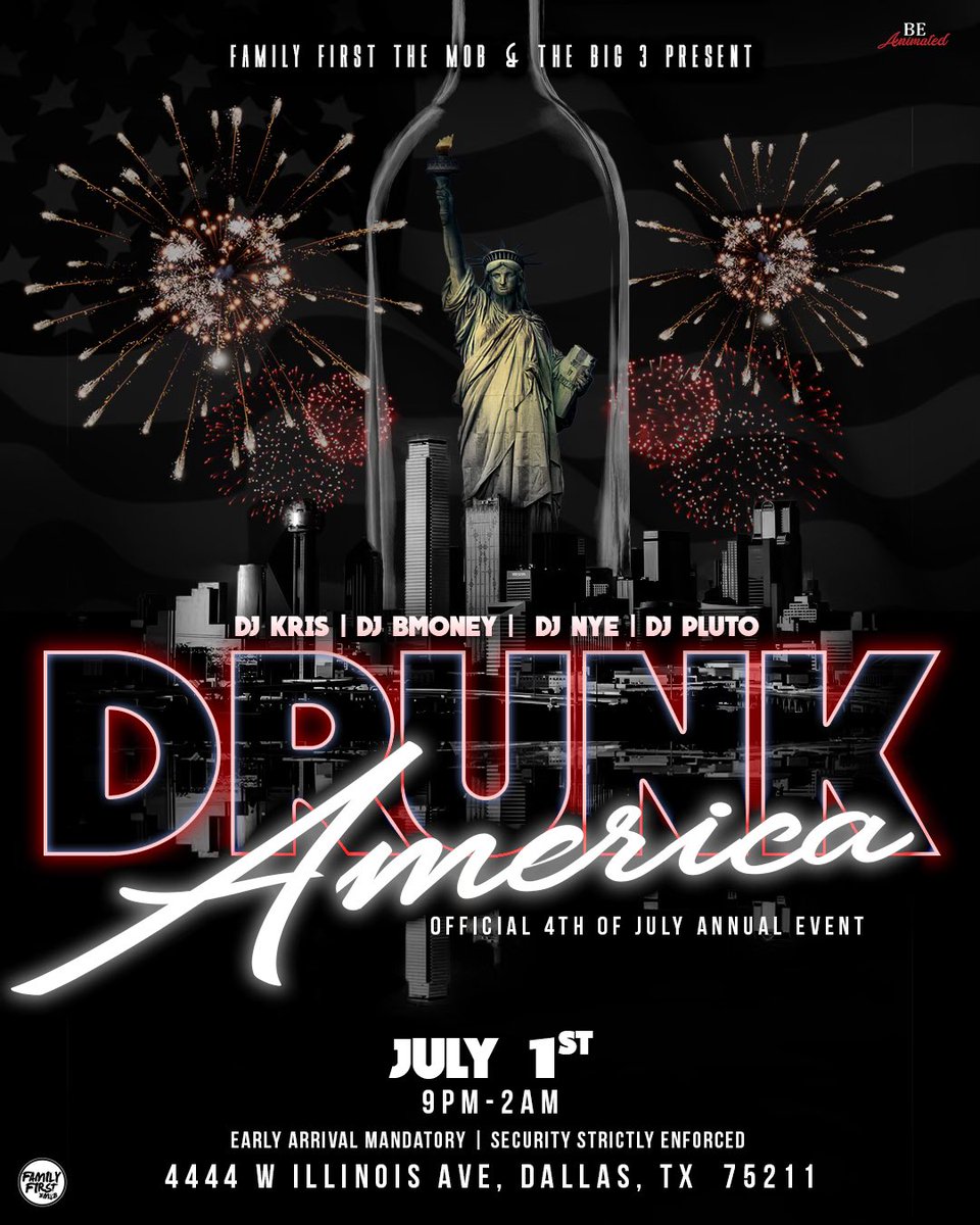 Dallas Texas We Going Crazy On Thiz One #DrunkAmerica 4th of July weekend with #FamilyFirstTheMob