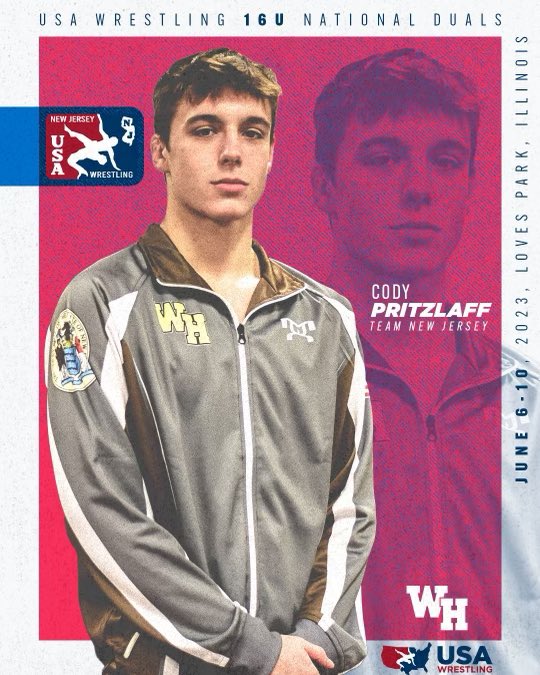 Good luck to Cody Pritzlaff and Team New Jersey as the travel to Illinois to compete in the 16U National Duals! #WarriorWrestling #WarriorFamily