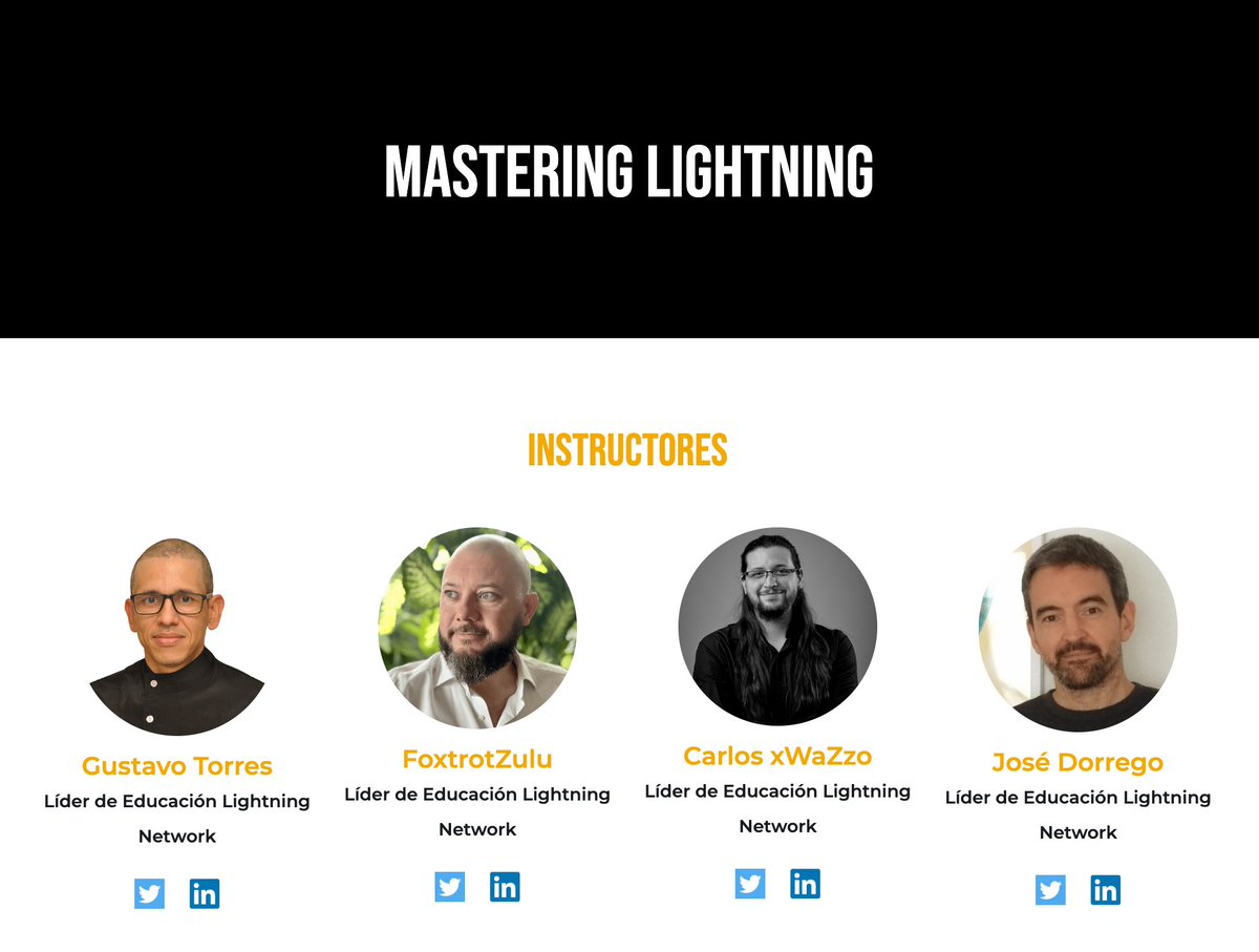 Banda, este curso lo pasé el año pasado y aprendí UN MONTÓN sobre #Bitcoin Lightning ⚡️

Les recomiendo que valoren pasarlo para que aumenten sus conocimientos con excelentes profesores, organizado por <a href="/libdesatoshi/">Librería de Satoshi</a> 

Nunca es tarde para aprender. 💪💪💪