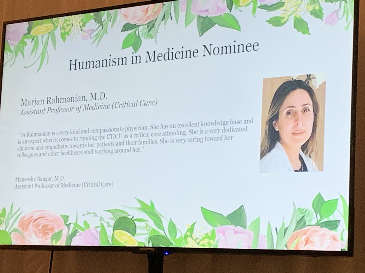 So many of my faculty nominated for awards by their peers! @MontefioreCCM @MontefiorePulm @AmiraMohamedMD @alinaqvi012 Marjan RahmanianMD