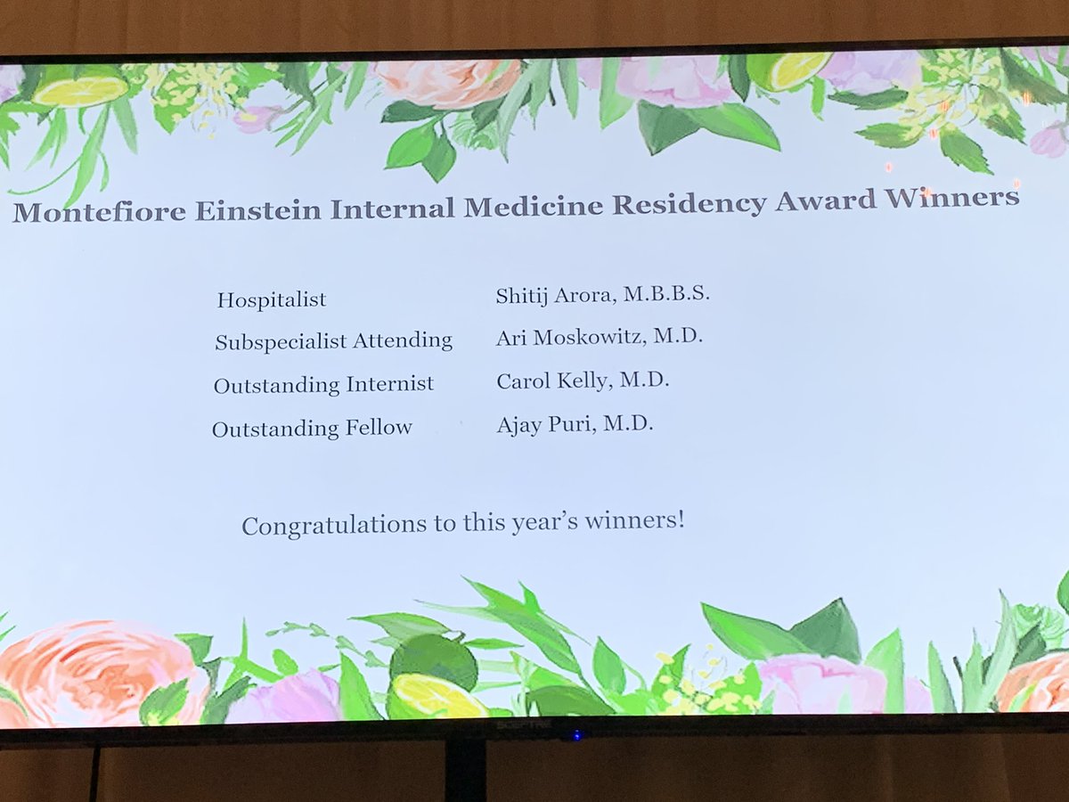 Perhaps best awards come from our residents. @almoskow voted best subspecialty attending . Our CCM fellow, Ajay Puri voted Outstanding fellow out of hundreds of fellows @MontefioreNYC @MontefioreCCM @MontefiorePulm I work with the absolute best team!