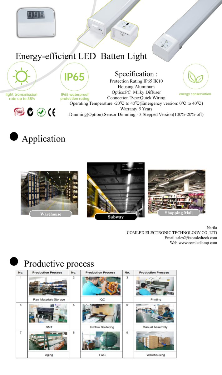 CComled's tweet image. LED batten lights are not only eco-friendly but also offer bright and crisp illumination that enhances visibility and comfort in any space. Moreover, these lights require minimal maintenance, which means you save on repair and replacement costs.
#COMLED #LEDBATTENLIGHT