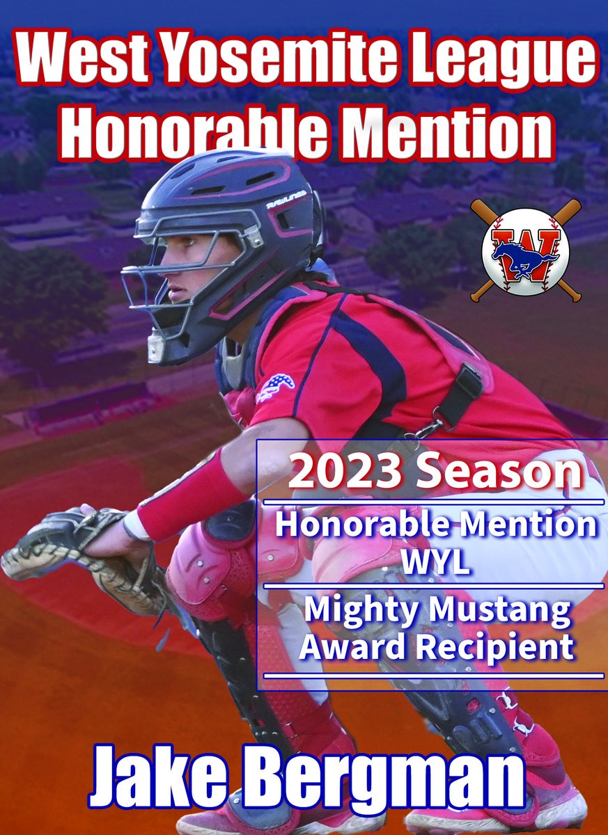 Jake is a WYL Honorable Mention and the recipient of the Mighty Mustang Award. He caught over 190 innings, had 32 assists, and committed only two errors.