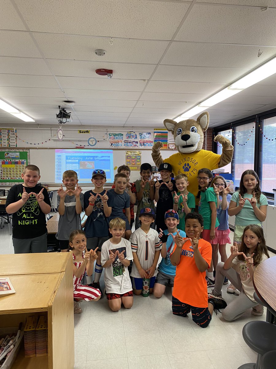 We were so excited to help name Windsor’s mascot and play a game of kickball with Whiskers the Wildcat! <a href="/WindsorWildcats/">WindsorWildcats</a>