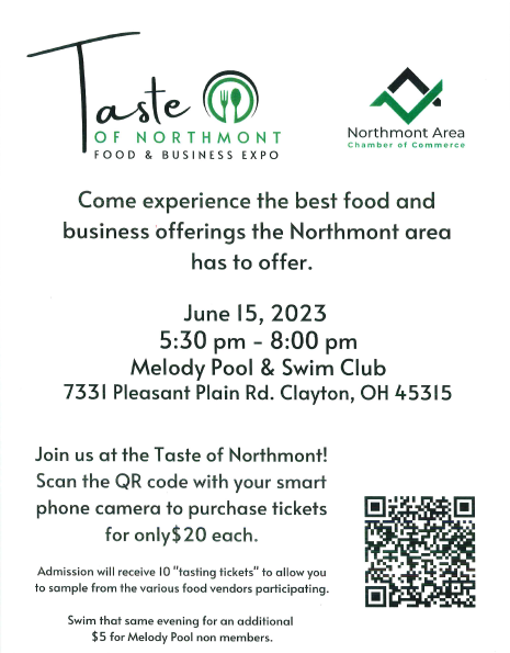 Cypress Pointe will be one of the many food vendors participating in this year's Taste of Northmont ⚡  
If you have never experienced this event you are missing out!!! 
Come out and bring the kids to swim too ☀️ 
#NorthmontChamber 
#NorthmontCommunity