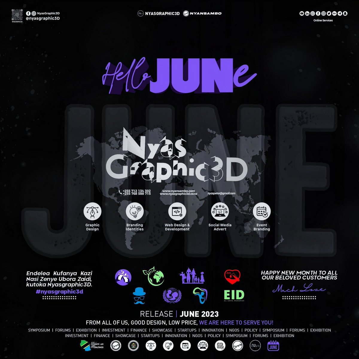 HelloJUNE #June #June2023 #nyasgraphic3d #tanzania #zanzibar #nyansambo #milkday #worldmilkday #junechallenge #fathersday #tz #childrenrights  #worldblooddonorday #childofafrica #daressalaam #worldenvironmentday #happyfathersday #worldrefugeeday #eidaladha #eidaladhamubarak