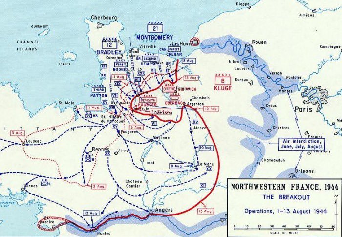 wojcikrp's tweet photo. And by August 1944, 2,000,000+ Allies deploy, fighting in the #NormandyCampaign, to destroy the German Army, and rid the world of Hitler, and the tyranny of Nazi Germany. 2/ https://t.co/Bw0PWrlSVp