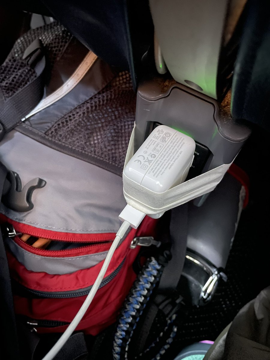 The service was amazing on our flight but damn <a href="/united/">United Airlines</a> these plugs are run through…. Good thing I had some tape😂