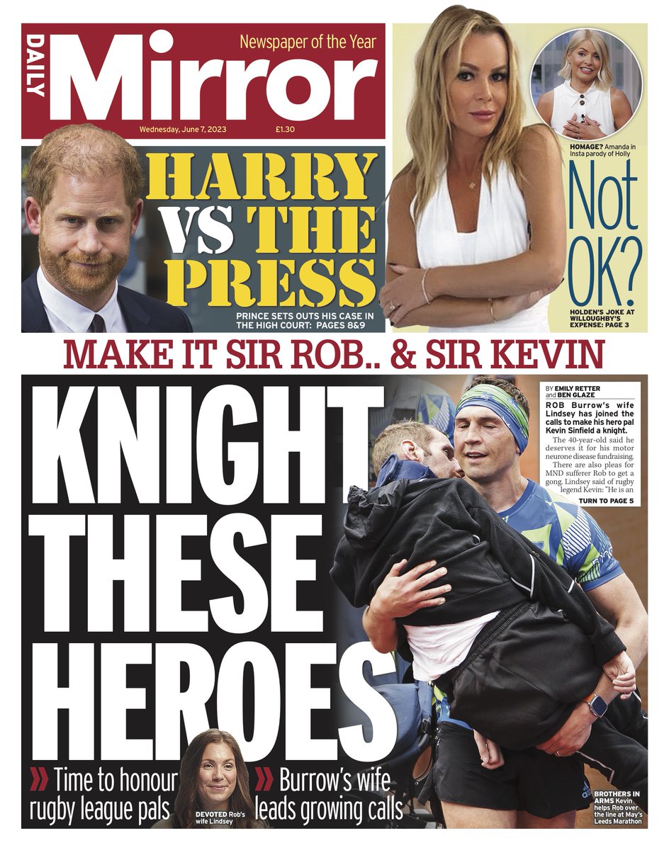 DailyMirror's tweet image. Wednesday's front page: Knight these heroes

#TomorrowsPapersToday

mirror.co.uk/news/uk-news/r…