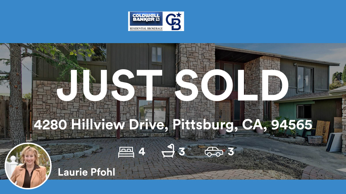 🛌 4 🛀 3 🚘 3
📍 4280 Hillview Drive, Pittsburg, CA, 94565

My latest sale on RateMyAgent.
 00866660
rma.reviews/LfDu2yhX3pTa

...
#ratemyagent #realestate