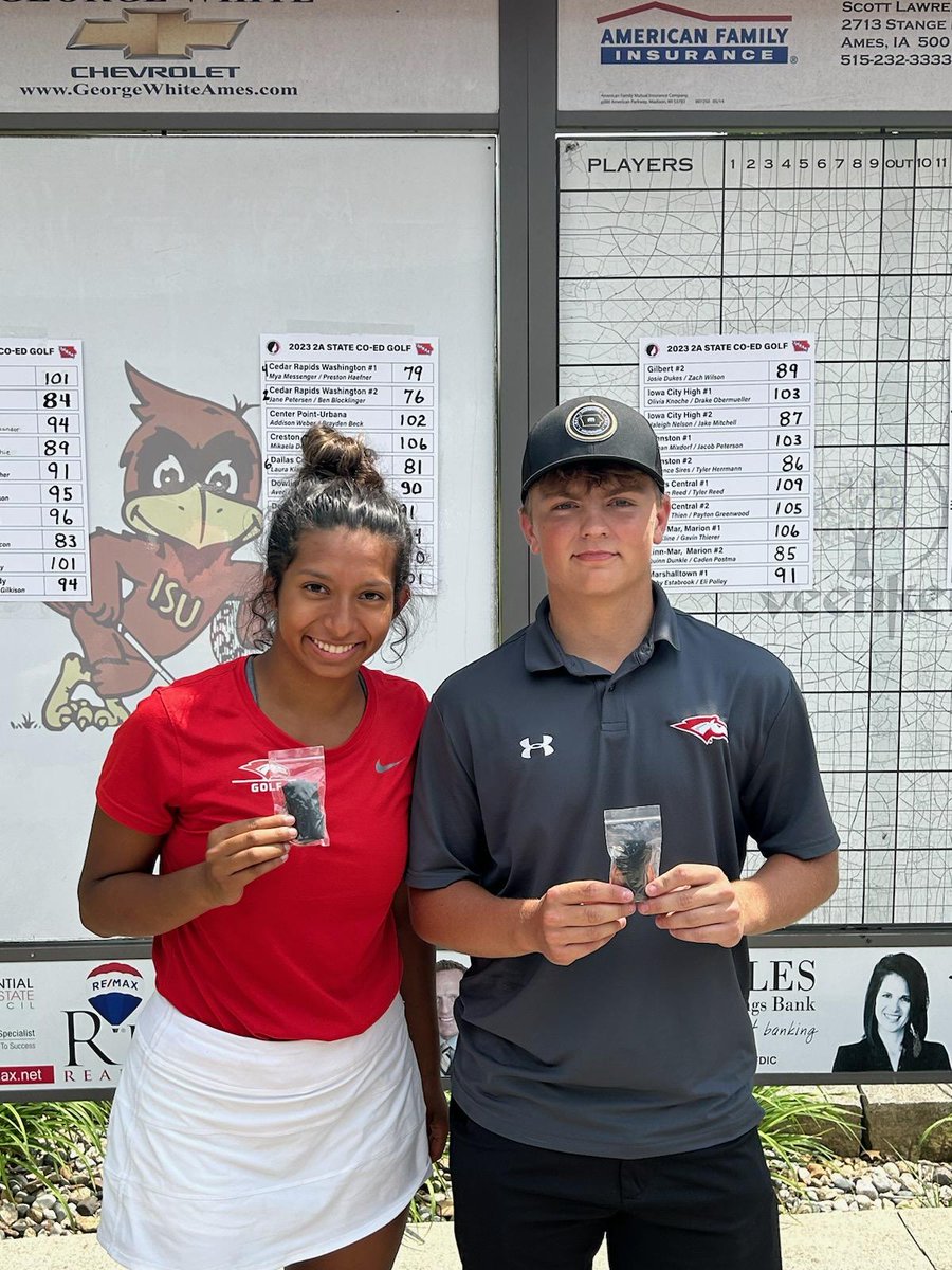 Congrats to Noah Moberg and Laura Klassey for finishing 6th (out of 50) at the Iowa State Coed tournament today!  

81 (+8) alternate shot at Veenker.

<a href="/dcggirlsgolf/">DCG Girls Golf</a> <a href="/dcgactivities/">DCGACTIVITIES</a>