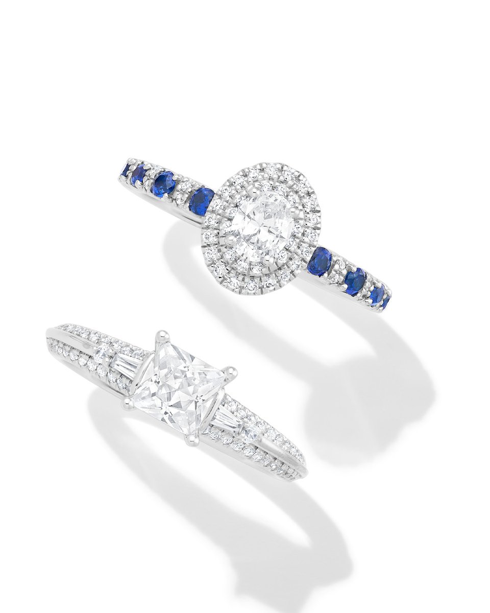 Discover the perfect marriage of style and sophistication with engagement and wedding rings from Vera Wang LOVE featuring brilliant blue sapphires, a symbol of faithfulness and love.💍🤩 #ZalesEmployee #LoveZales #VeraWangLove #Bridal #WhiteGold #Diamonds #Sapphires