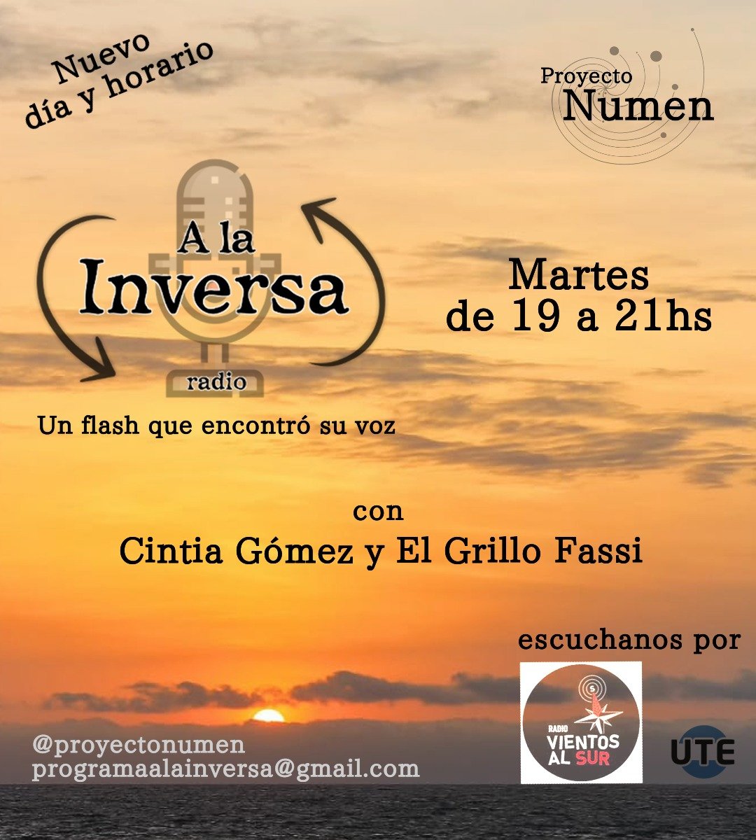 VientosAlSur's tweet photo. Hoy vuelve de la mando de #CintiaGomez y el @elgrillofassi  #ALaInversa el arte 🎭🎨desde un punto de vista distinto. 
A partir de las 19 y hasta las 21 horas en #RadioVientosAlSur 
🌐https://t.co/UD5A6jwrds

#radio #comunicación #musica #alainversa https://t.co/V1950F5TsW