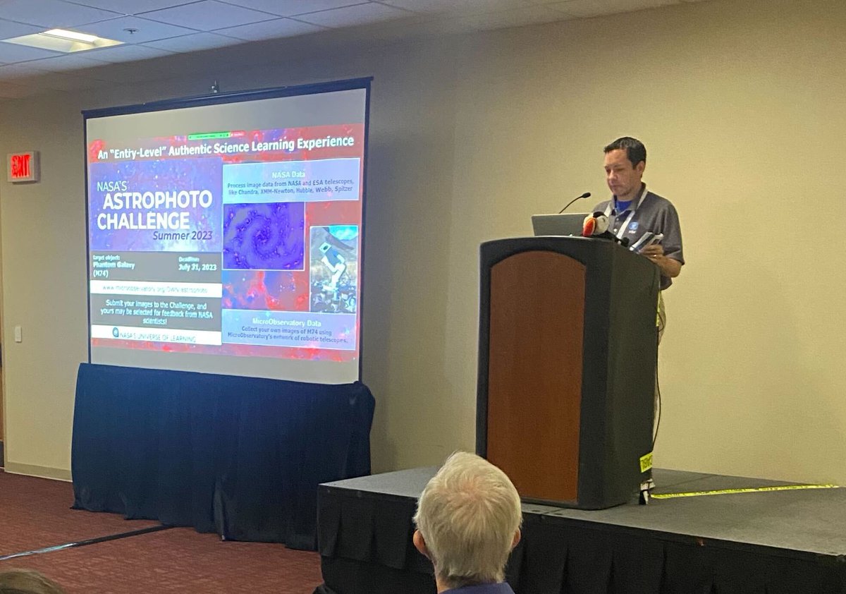 SpaceTelescope's tweet photo. Hear about NASA's #AstrophotoChallenge and #UniverseOfLearning at #AAS242?
Learn more about both programs:
➡️ Astrophoto Challenge: https://t.co/LwMz9MeASI
➡️ Universe of Learning: https://t.co/giKuW3BbD7 https://t.co/gSU6WDaalU