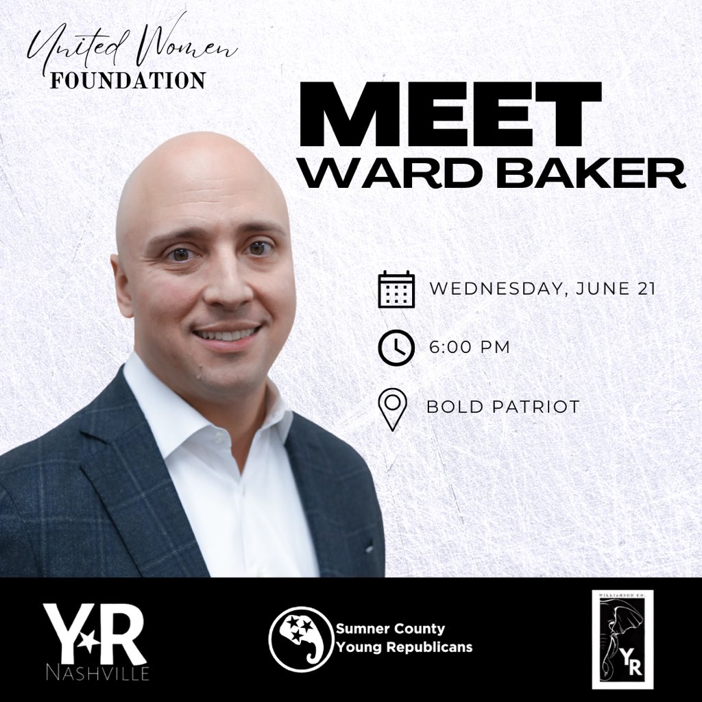 united_women_'s tweet photo. 🎉 Happy Birthday, @WardBaker 🎉

We are so excited for you to be joining us on Wednesday, June 21st at Bold Patriot! This event is open to everyone so make sure to invite a friend and come mingle with us ✨

#unitedwomenfoundation #mixandmingle #conservativevaluesmatter https://t.co/cxyhihe6qP