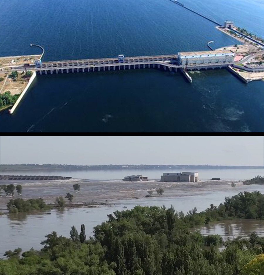 CryptoMax99's tweet photo. Today Russia destroyed the dam on Dnipro river what causes biggest ecocide in the Europe for decades.. The consequences of undermining of Kakhovska HPP… #RussiaIsATerroristState https://t.co/axg2JeRM8M