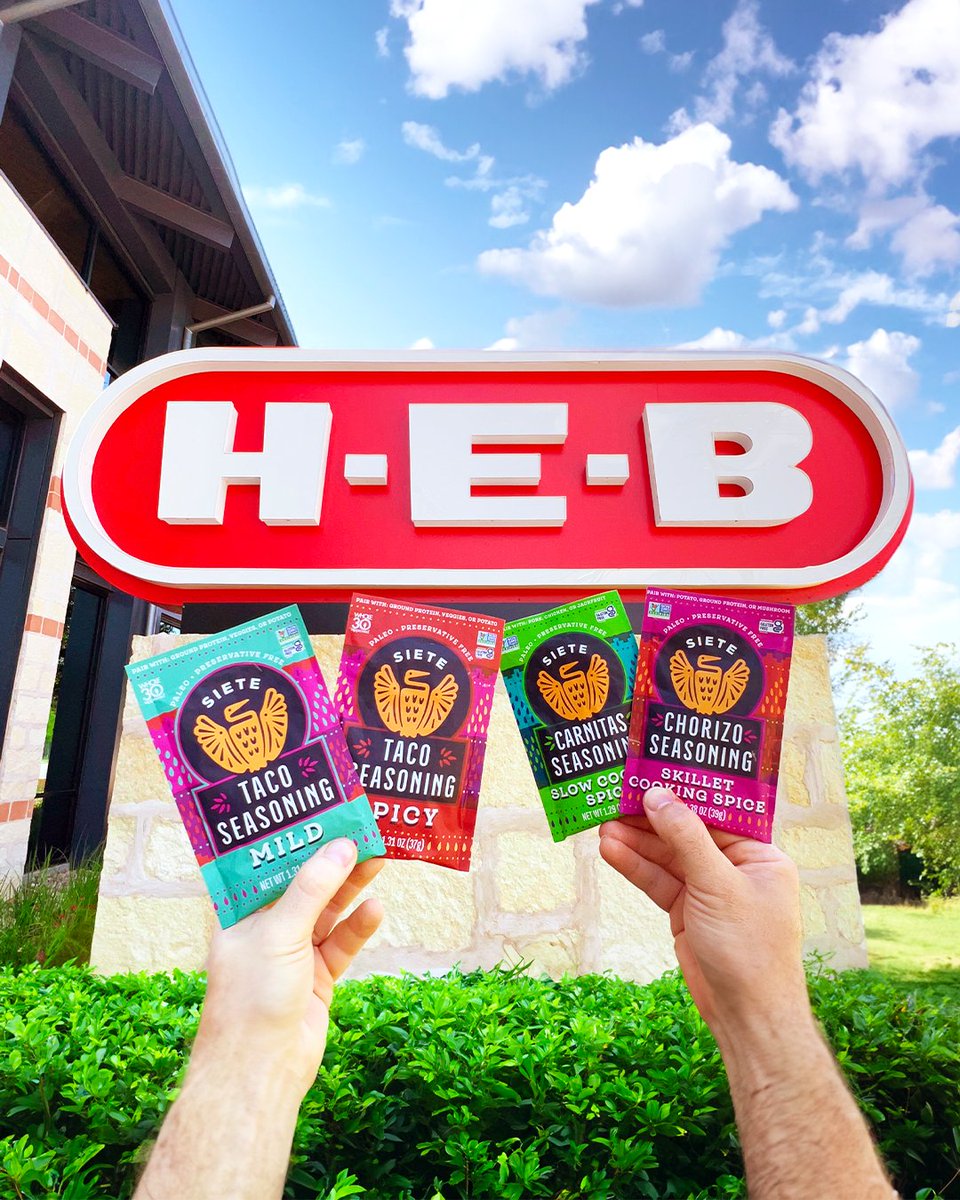 Q: How do our Seasonings greet you when you spot ‘em at @HEB? A: Seasonings greetings! 📷 So if you're in Texas and shop at H-E-B, you can now find all FOUR of our Seasonings—Mild Taco, Spicy Taco, Carnitas, and Chorizo—on shelves near you. 📷