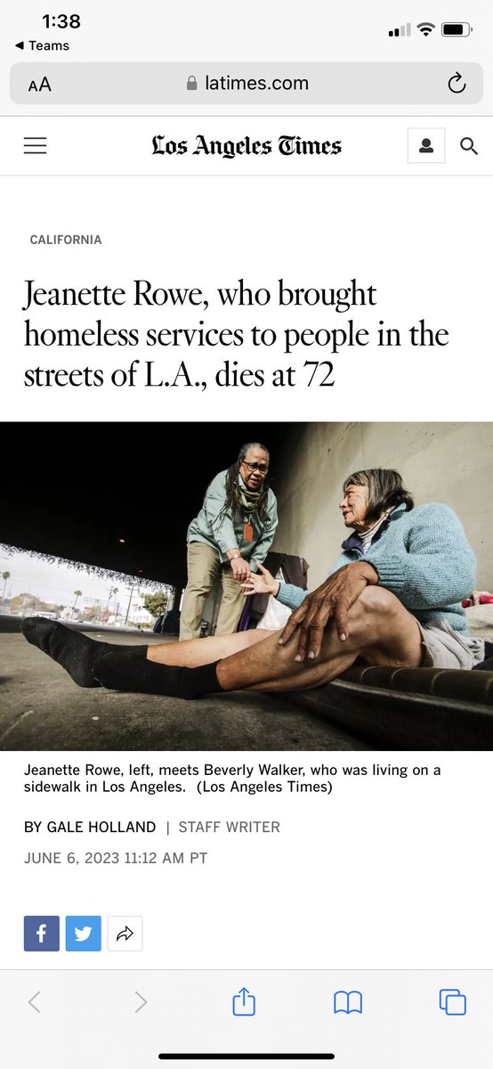 Jeannette Rowe led with compassion. She prioritized humanization & understanding rather than labeling people exp homelessness as “service resistant”. Rowe championed the belief that housing ends homelessness.🏠❤️Let’s honor her legacy by acting with love and compassion.
@latimes