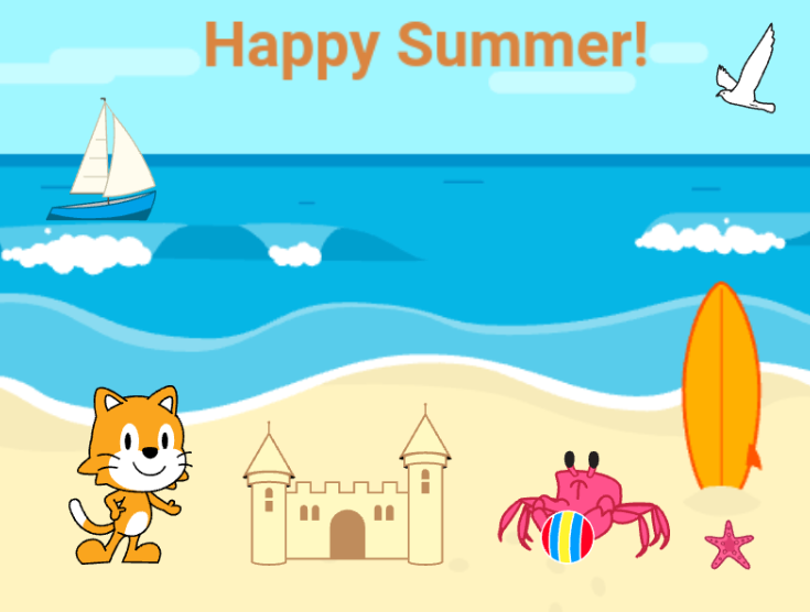 PCameronOCSB's tweet image. Today we created summer projects using ScratchJr. 🦀☀️ #ocsbMath #ocsbCodes