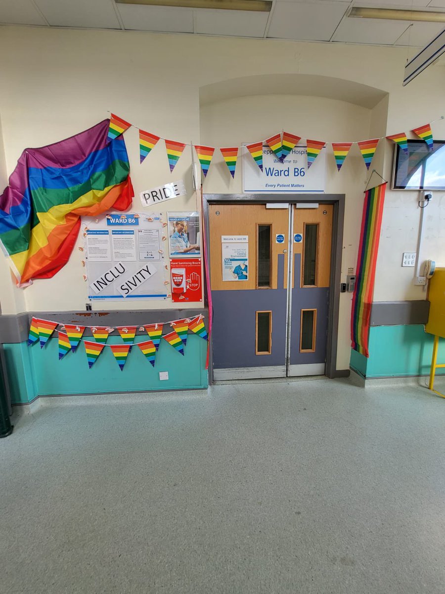 Ward B6 celebrating Unity, Inclusivity and Diversity for <a href="/Pride/">Pride</a> awareness month.@SupportSft <a href="/jellybeanscot/">gail daly-brown 💙</a> <a href="/StockportPtExp/">Stockport Patient Experience</a> <a href="/rchamoto/">Rebecca Chamoto</a>