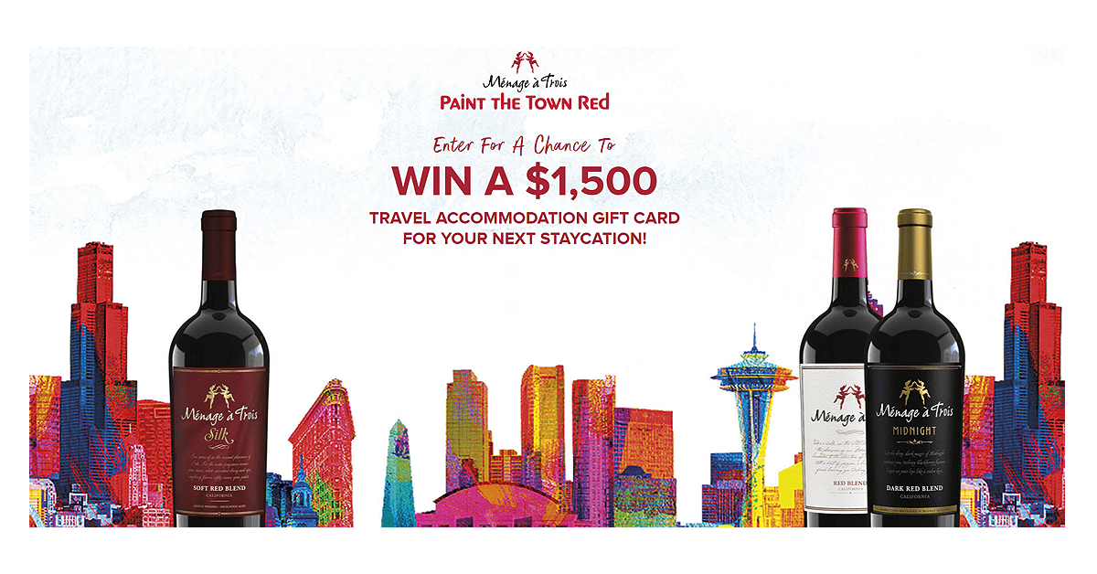 GooseGiveaways's tweet photo. Cheers to new adventures with the MΓ©nage Γ Trois Paint the Town Red Sweepstakes! π· Enter for a chance to win one of three $1,500 travel accommodation gift cards for an unforgettable staycation! https://t.co/0lzHE56SVn
#WinTravel #MenageATroisWines #StaycationFun #ExploreMore https://t.co/XBDZEjgeZn