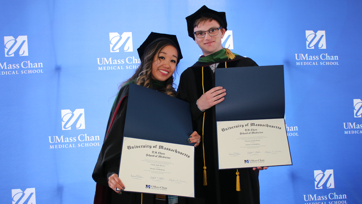 UMassChan's tweet photo. UMass Chan Medical School’s 50th Commencement was one to remember thanks to you, our students! Here are more photos from our photo booth. Thanks for stopping by! #UMassChan2023 #UMass @UMass @UMassMDPhD 🎓 📸 https://t.co/NIG408Usmj