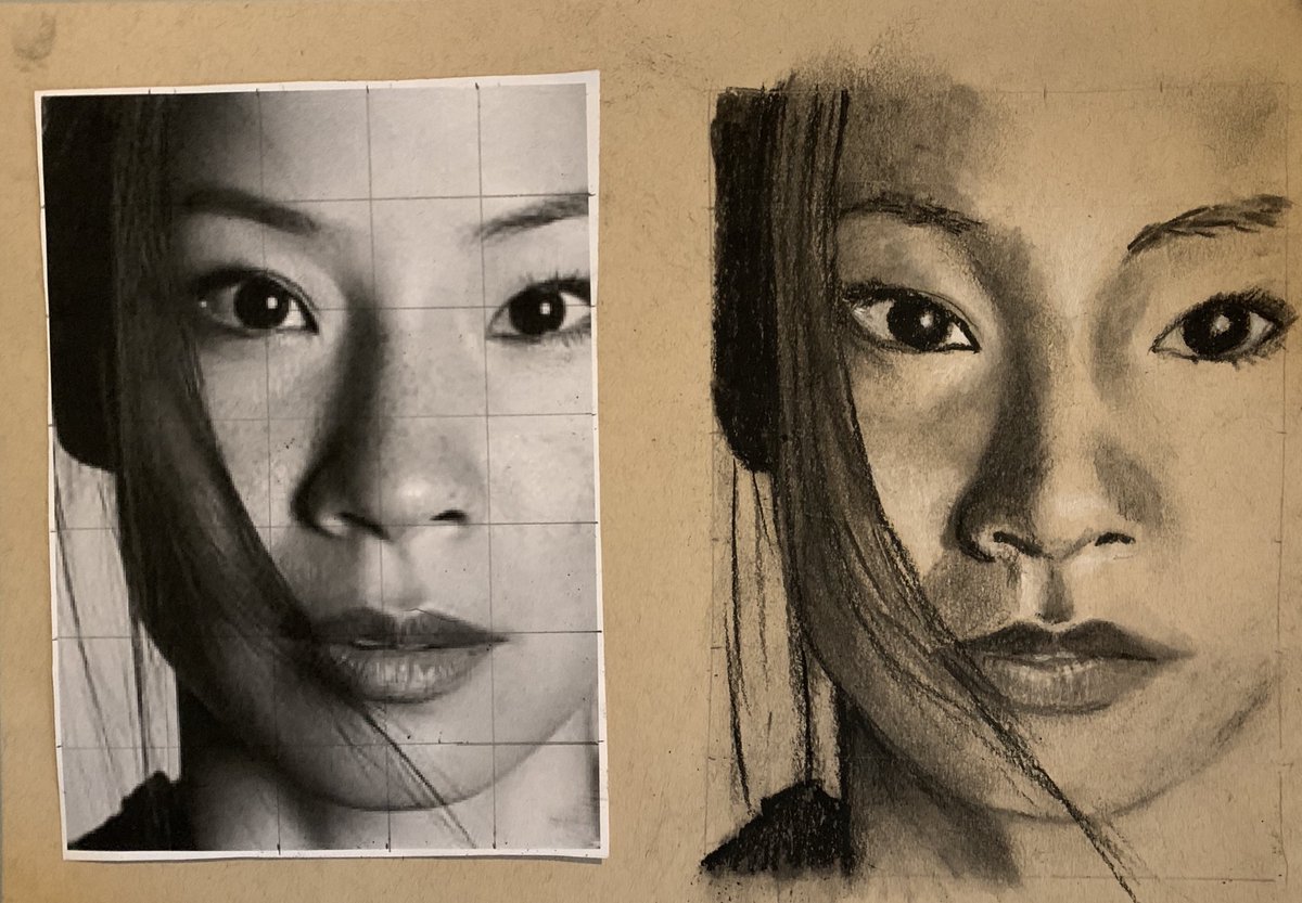 Toned paper and charcoal. Love learning from others! ⁦<a href="/VisualArtHumble/">Humble ISD Visual Arts</a>⁩ ⁦<a href="/HumbleISD_Arts/">Humble ISD Fine Arts</a>⁩ ⁦⁦<a href="/HumbleISD_SCHS/">Summer Creek High</a>⁩