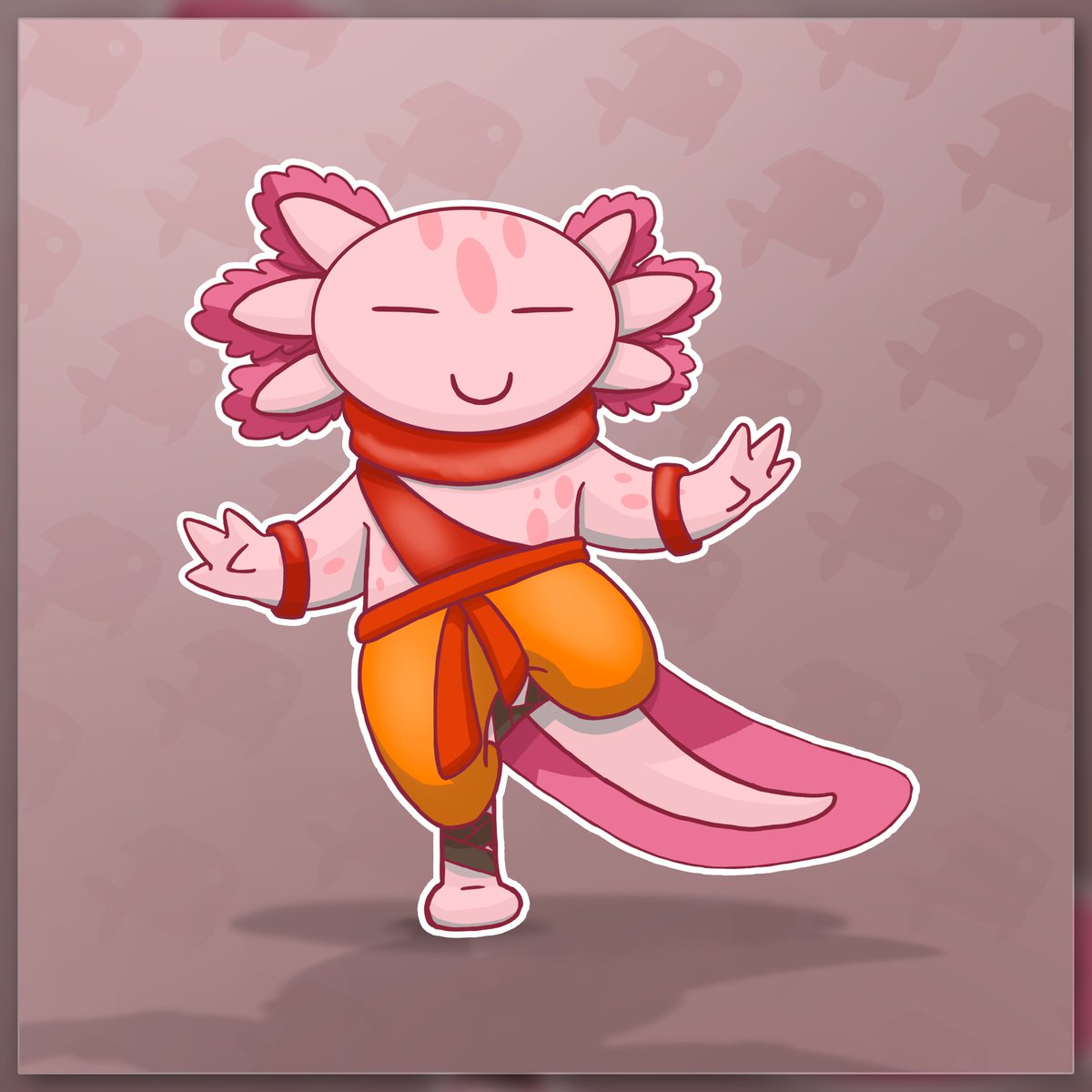 Axolotl + Monge :3 
.
.
.
.
.
#axolotl #monge #monk #DungeonandDragons #digitalart